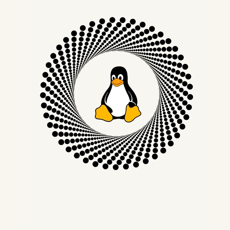 Computer System Pinguin Nerd pc inside Programm lo