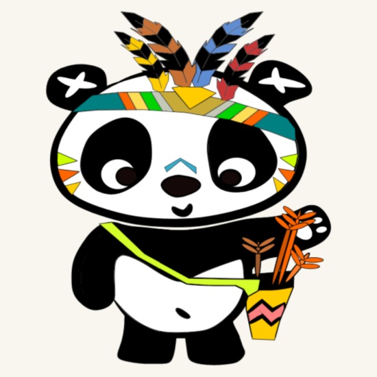 funny panda bear in panda indian costume' Pillowcase 17,3'' x 17,3'' (45 x  45 cm) | Spreadshirt