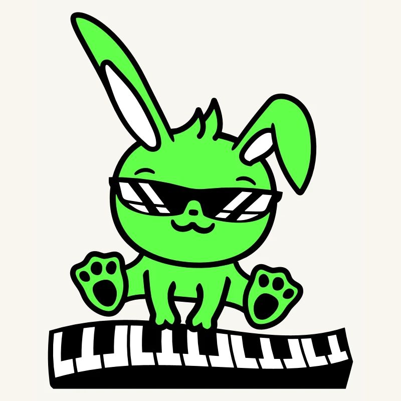 Easter Bunny Rabbit Cute Piano Keyboard Playing