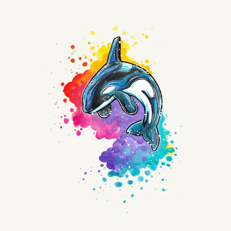 Orque dans Watercolor Wave