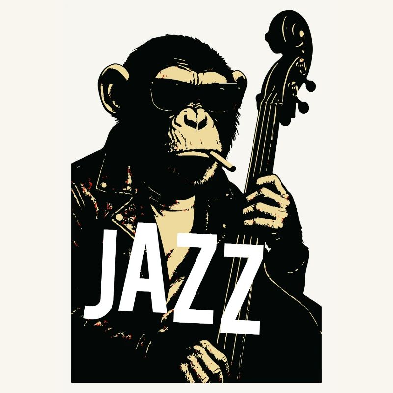 Jazz Monkey Noir Tee