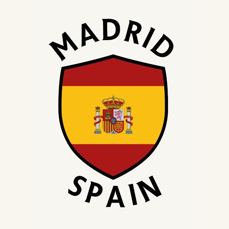 Madrid shield with Spanish flag