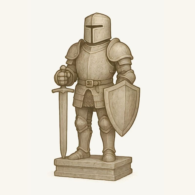 Figurine de samouraï chevaleresque dans le style de la pierre