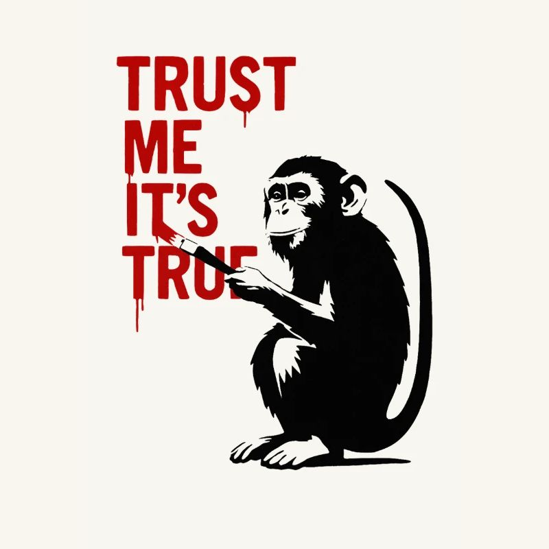Trust Me It’s True Monkey Graffiti