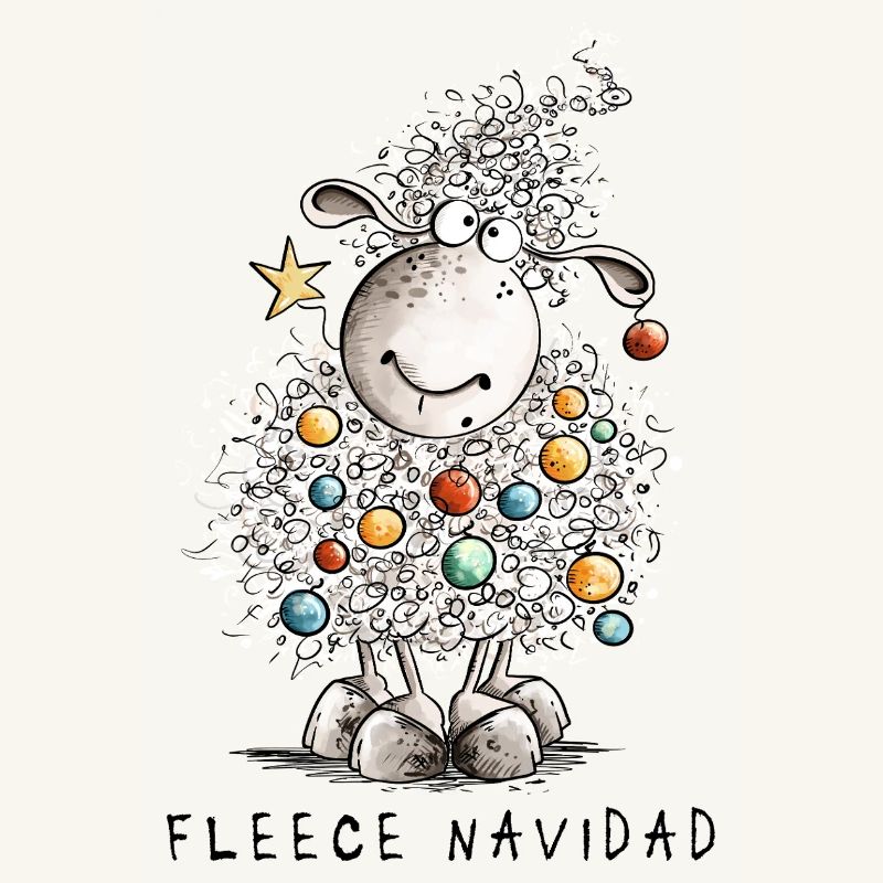 Fleece Navidad Christmas Sheep Cartoon Sheep