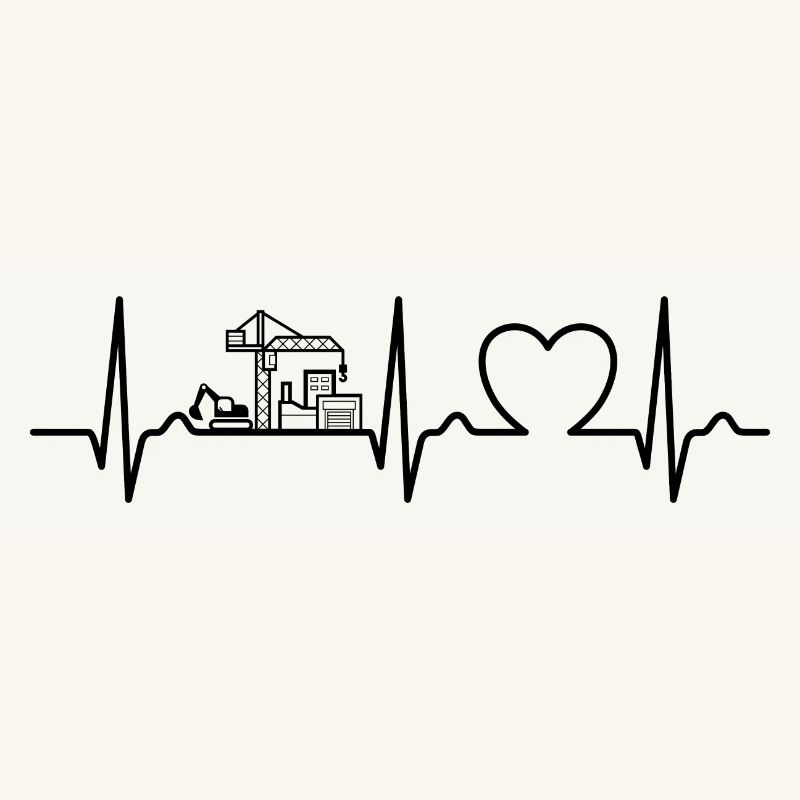 Construction Site - Heart Curve, ECG, Pulse - Construction Management