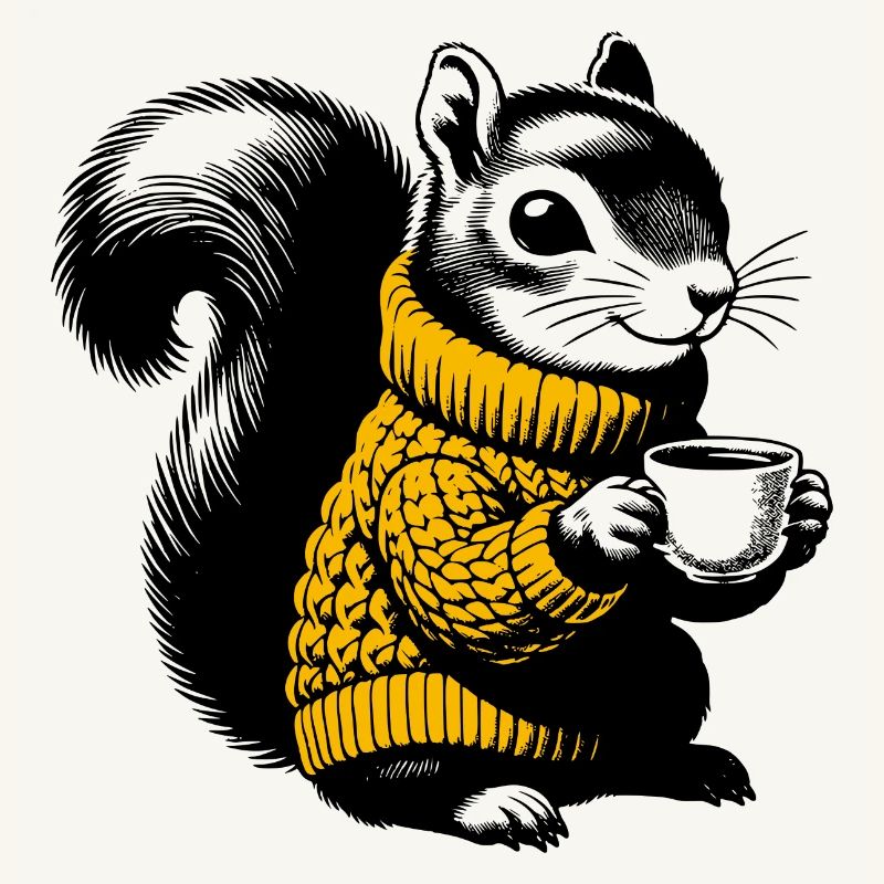 Eichhörnchen im Rollkragenpullover