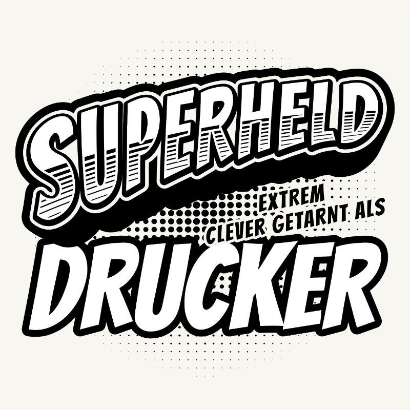 Superheld, clever getarnt als Drucker