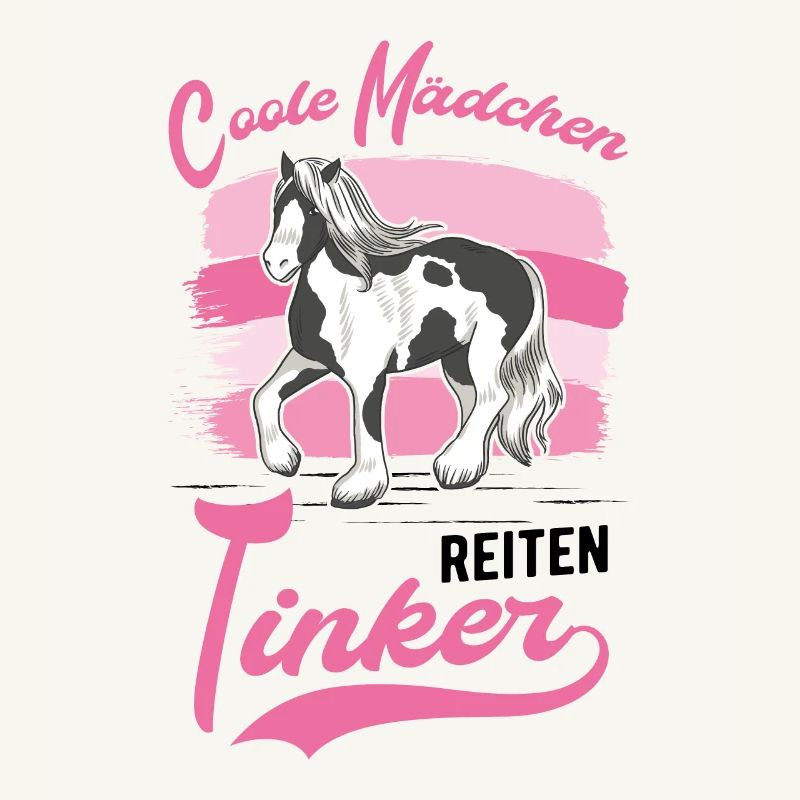 Coole Mädchen reiten Tinker Irish Tinker