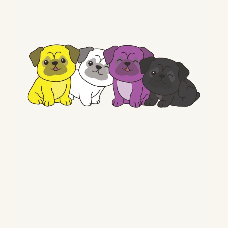 Nonbinary Flag Pug Pride LGBTQ chiens mignons