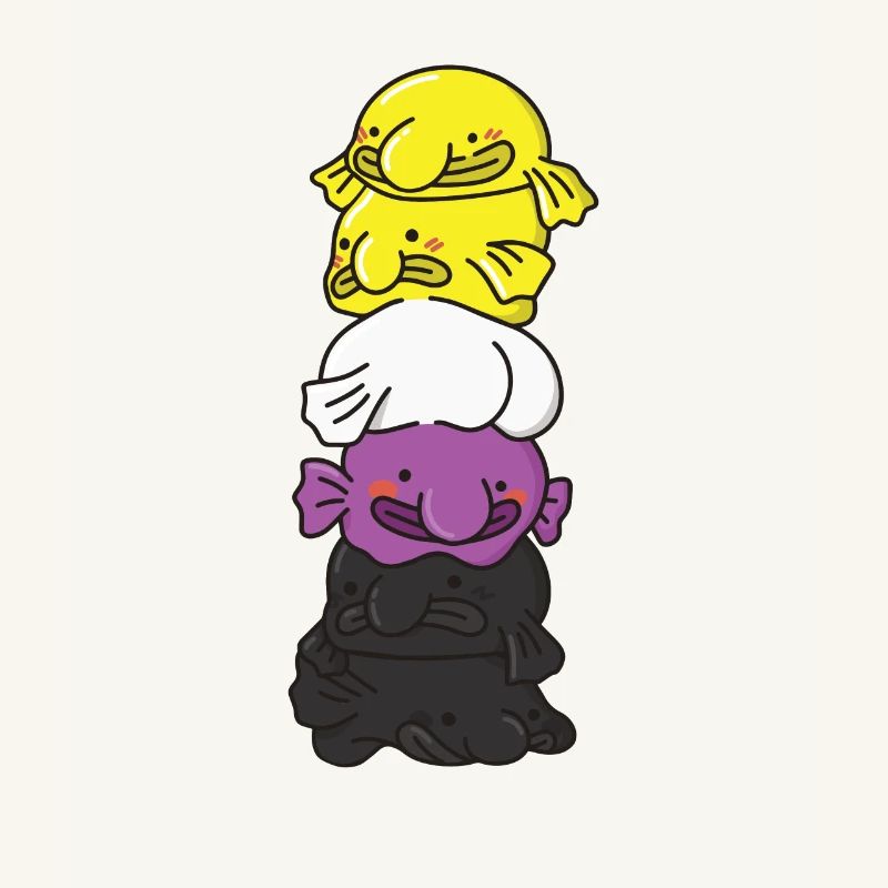 Nonbinary Flag Non Binary Pride LGBTQ Blobfish