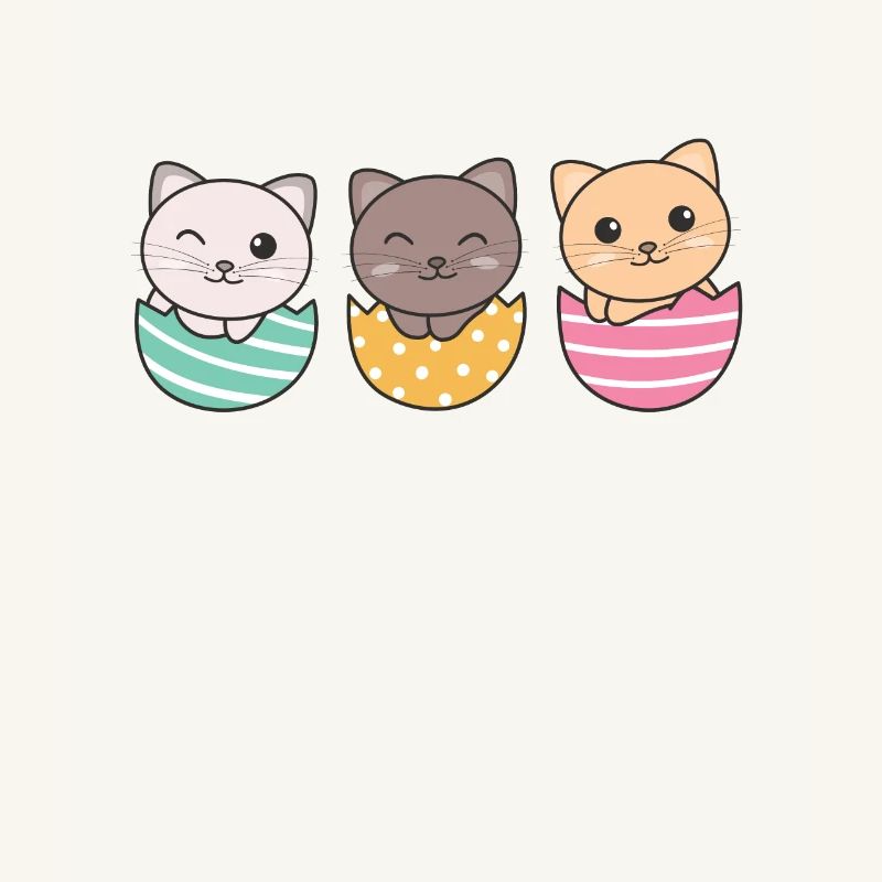 chats mignons à Pâques avec des œufs de Pâques chat