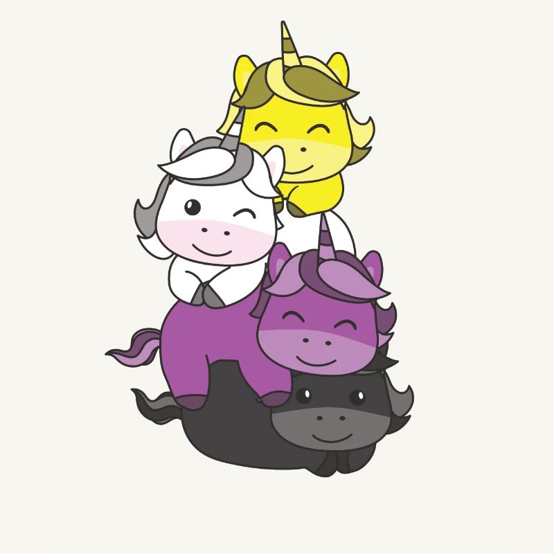Nonbinary Flag Pride LGBTQ Cute Unicorn Stack