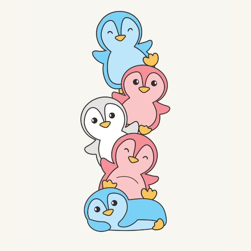 Transgender Flag Pride LGBTQ Cute Penguin Stack