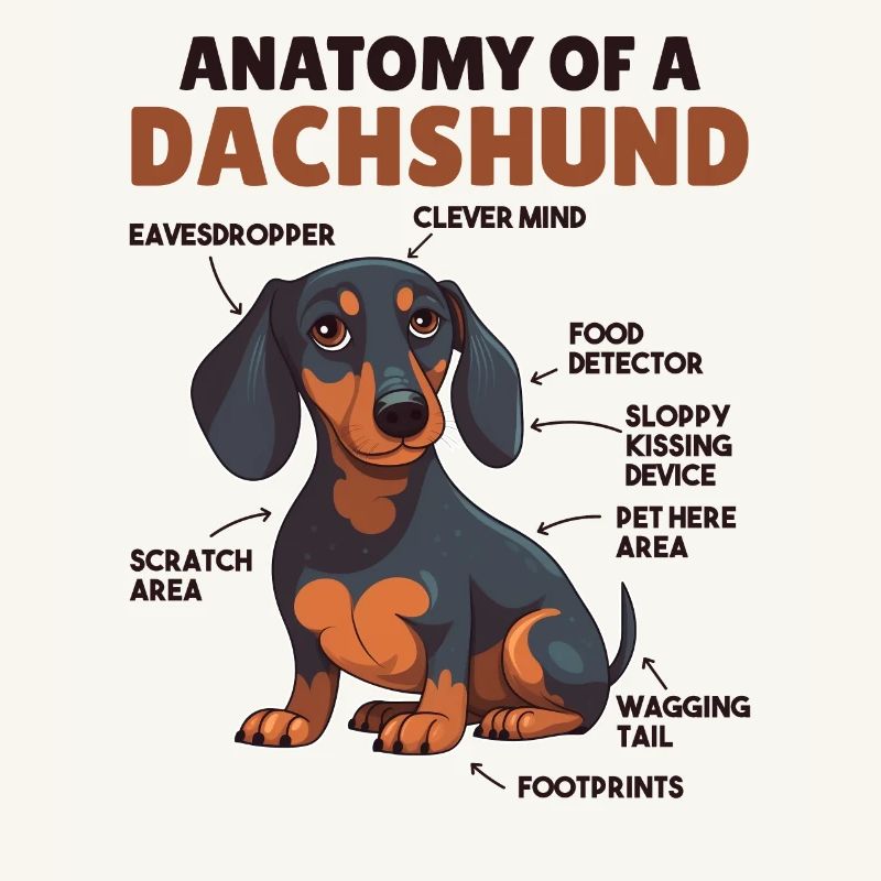Anatomie d’explication du chien d’un teckel