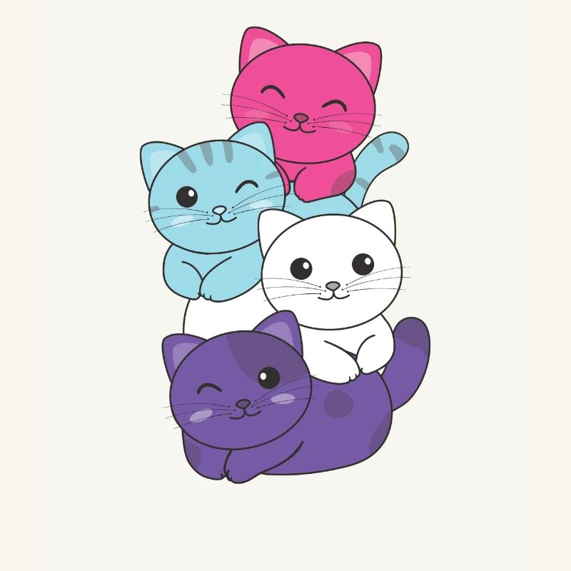 Multisexuell Flag Pride LGBTQ süßer Katze Stapel