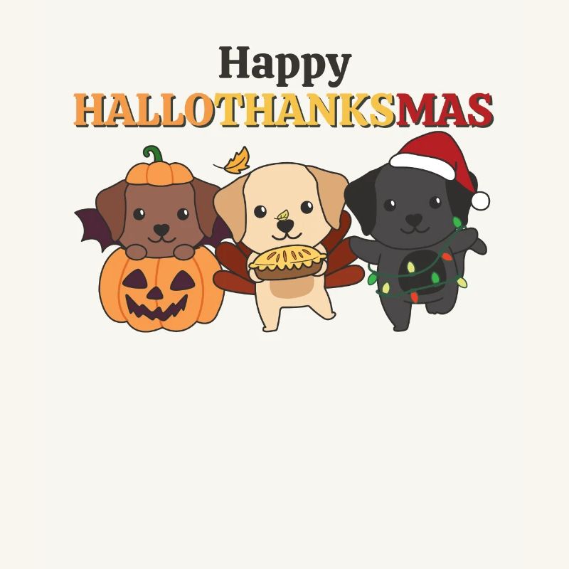 Joyeux Hallothanksmas Labrador Chiens de Noël
