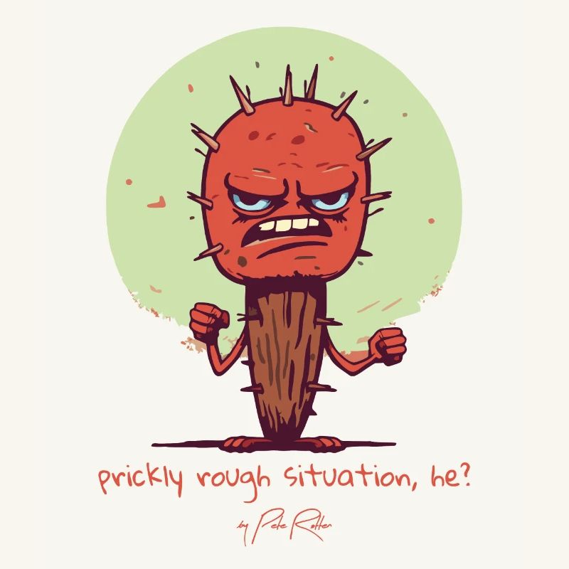 Situation difficile et épicée, un cactus en difficulté