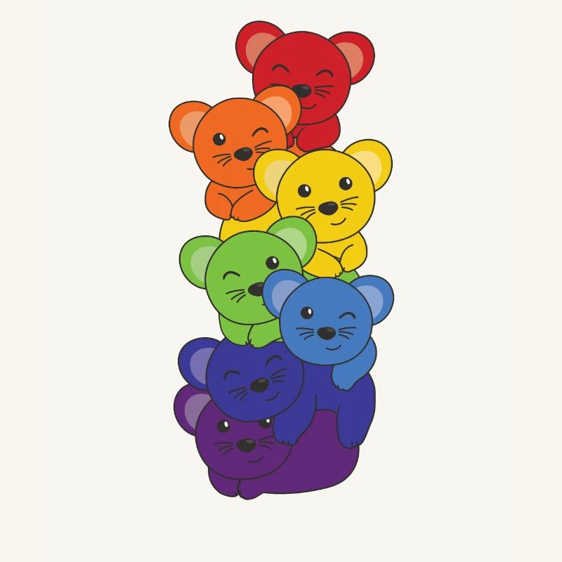 Rainbow Flag Pride LGBTQ Cute Mouse Stack
