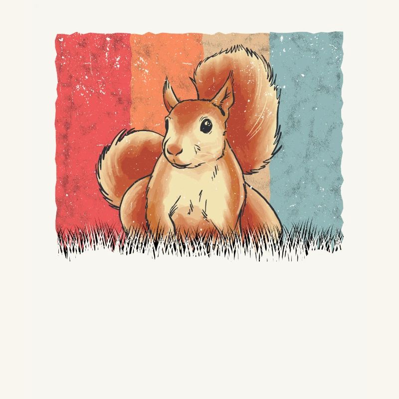 Eichhörnchen Écureuil rétro