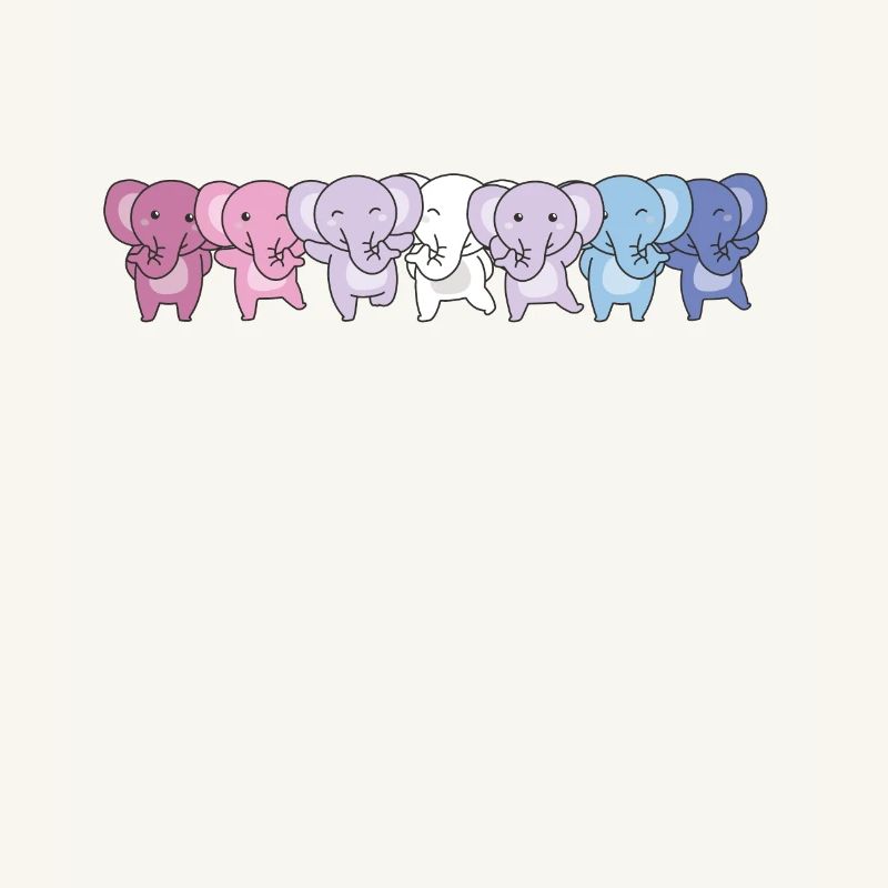 Bigender Flag Pride LGBTQ Cute Elephant