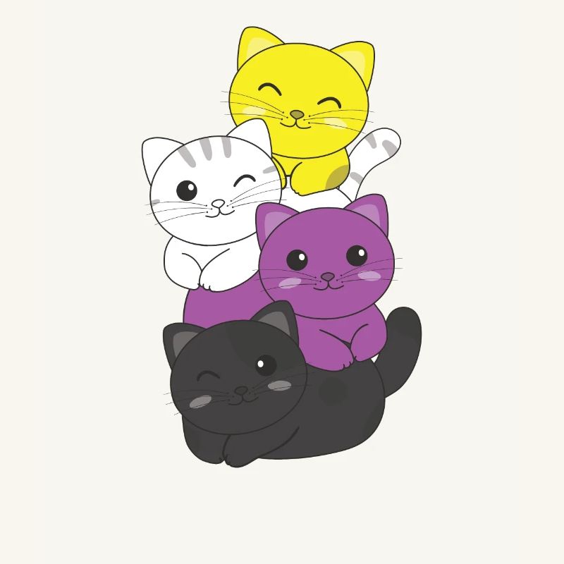 Nonbinary Flag Non Binary Pride LGBTQ Cute Cat