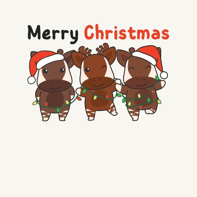 Okapi Noël Hiver Animaux Okapi