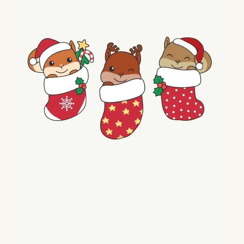 Cute squirrel in Christmas sock too