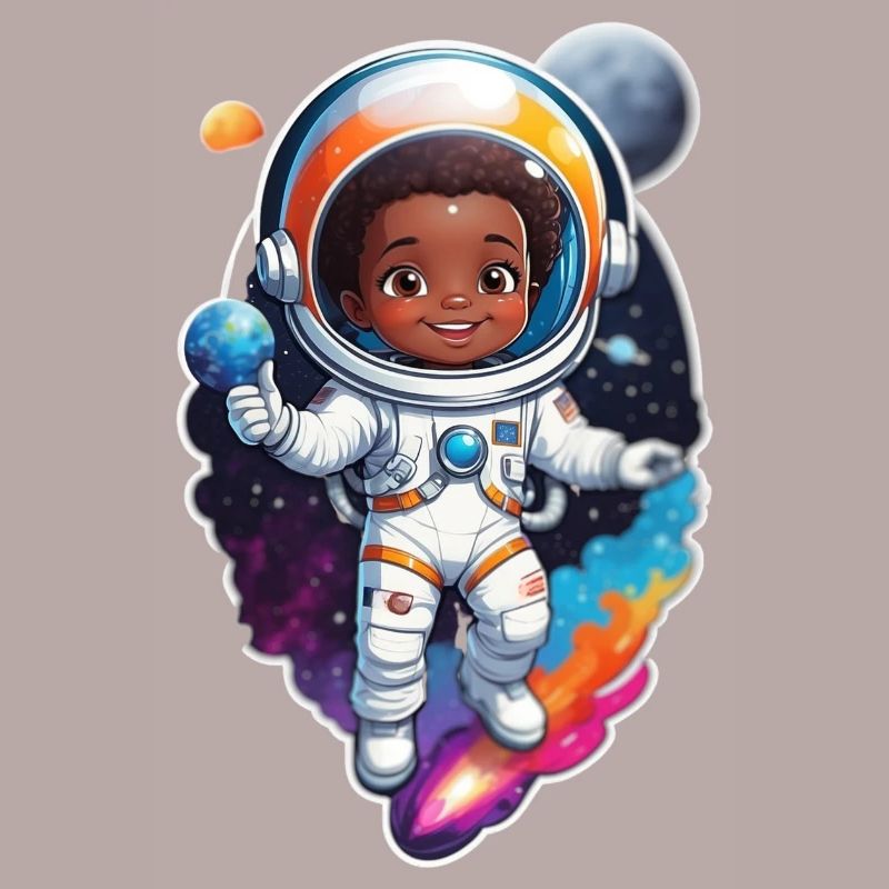 Conception de dessin animé d’enfant astronaute mignon