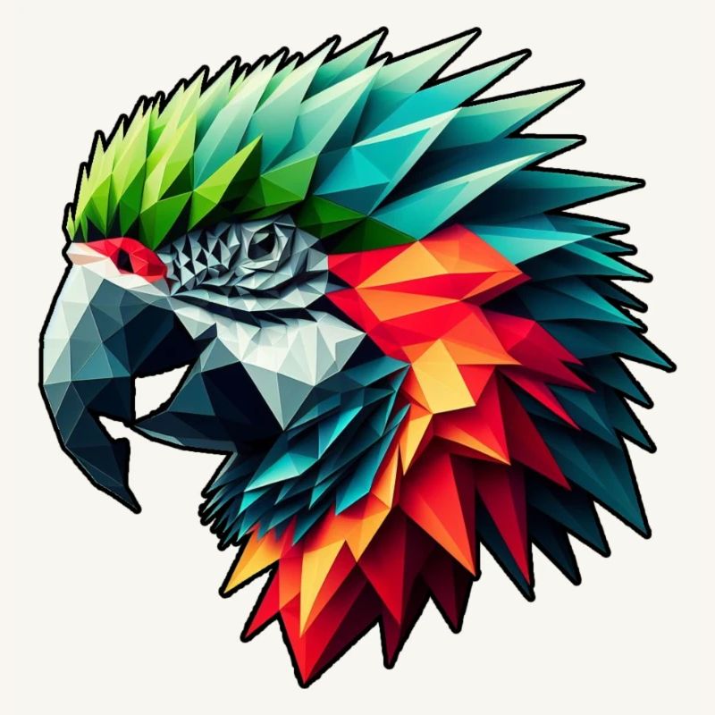 Perroquet dans le design polygonal coloré