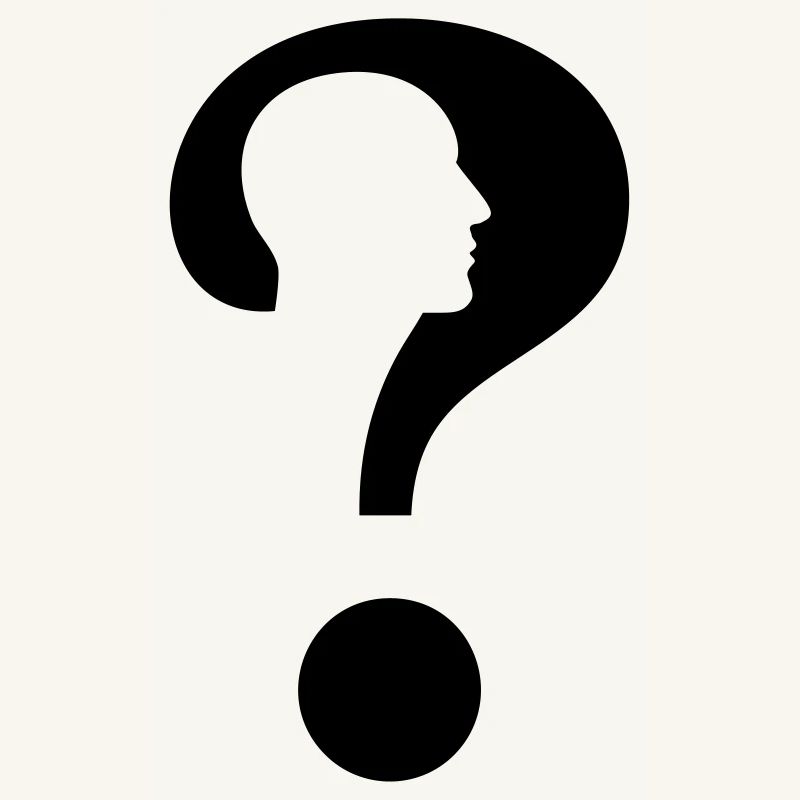 Question mark with silhouette man #
