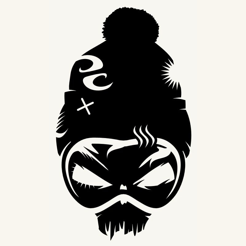 Skull with snowboard goggles
