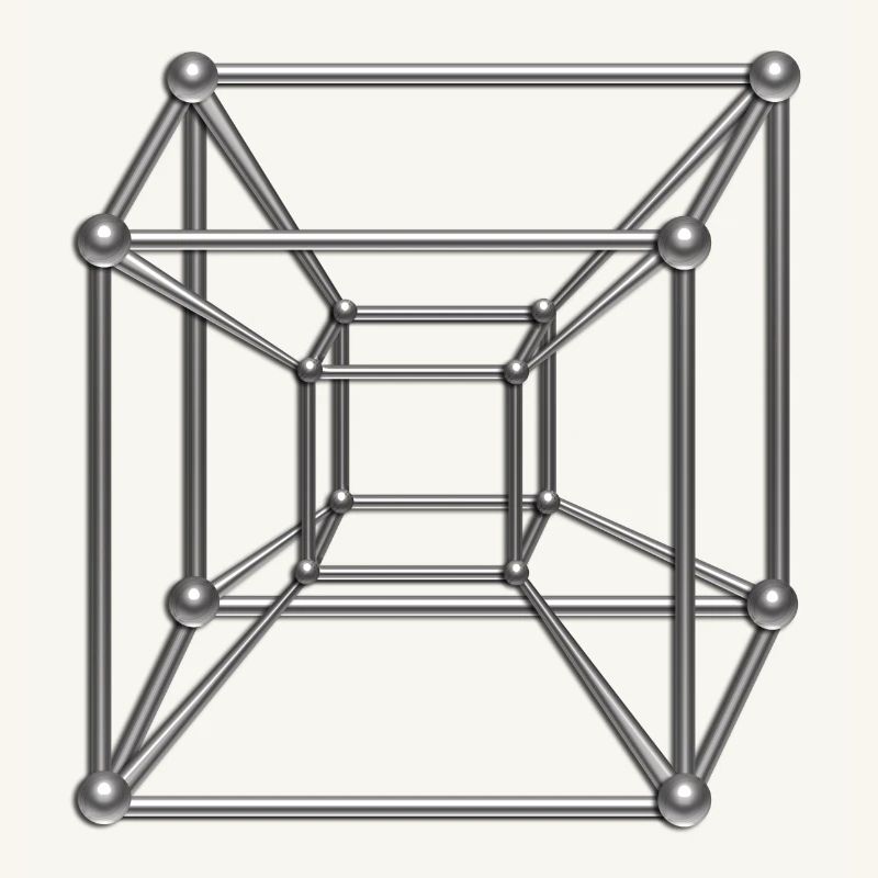 TESSERACT, Hypercube 4D, digital, Symbol -