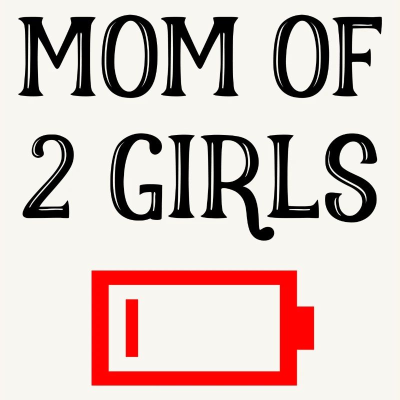 Müde Mutter von 2 Mädchen Spaß Mutter von zwei Töchtern