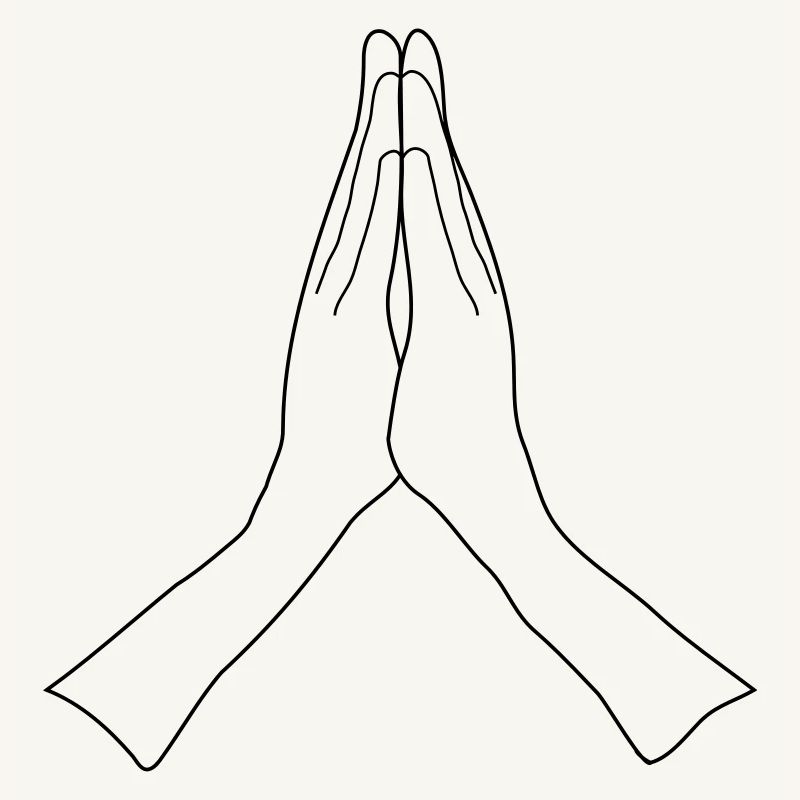 Hands folded, customizable