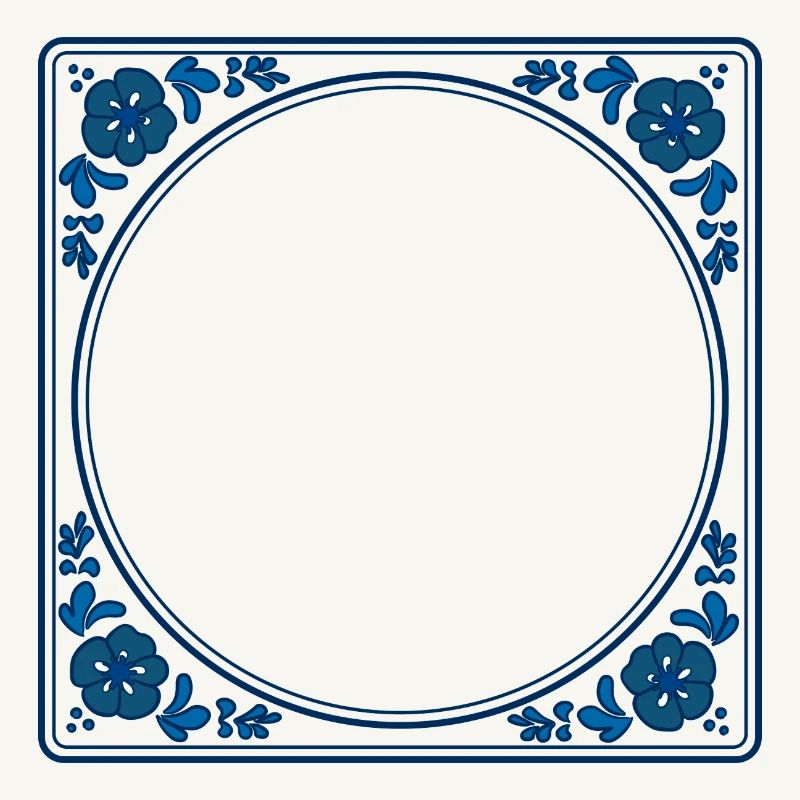 Empty Tile: Delft Blue - Own Text Wisdom