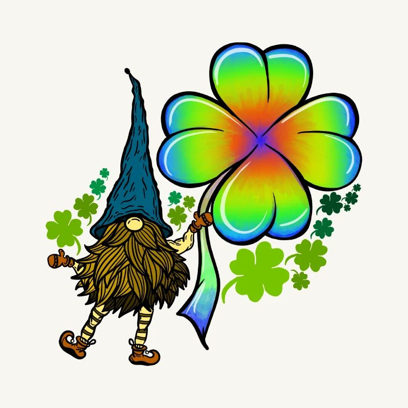 Gnome Tie Dye Trèfle Trèfle Saint-Patrick