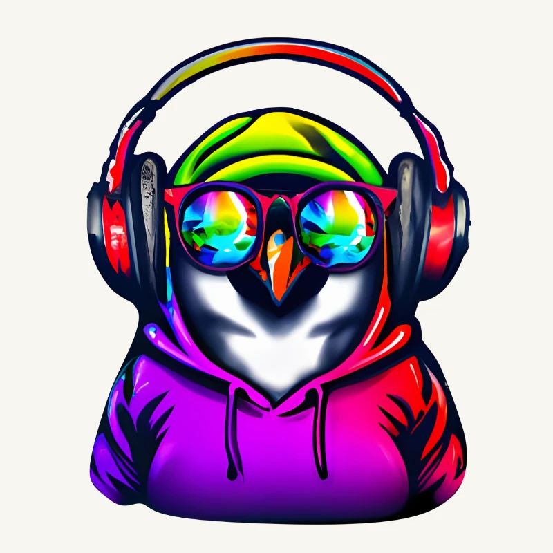 Pingouin avec pull et lunettes de soleil