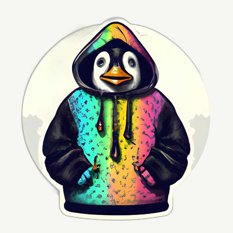 Pingouin avec pull coloré