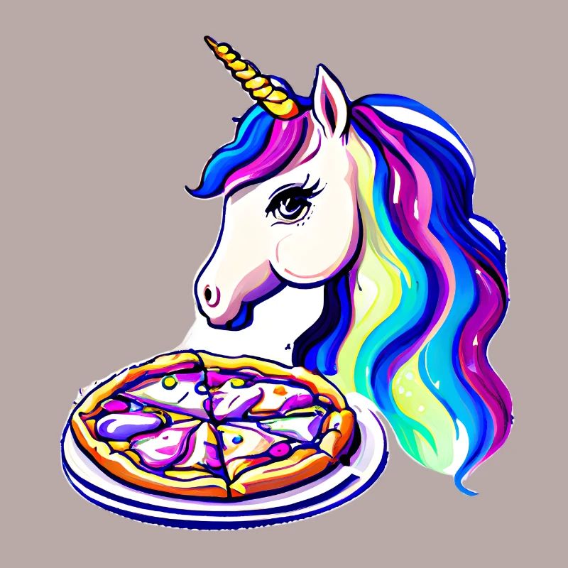 Unicorn Fabeltier Mädchen Pizza Einhorn Einhörner