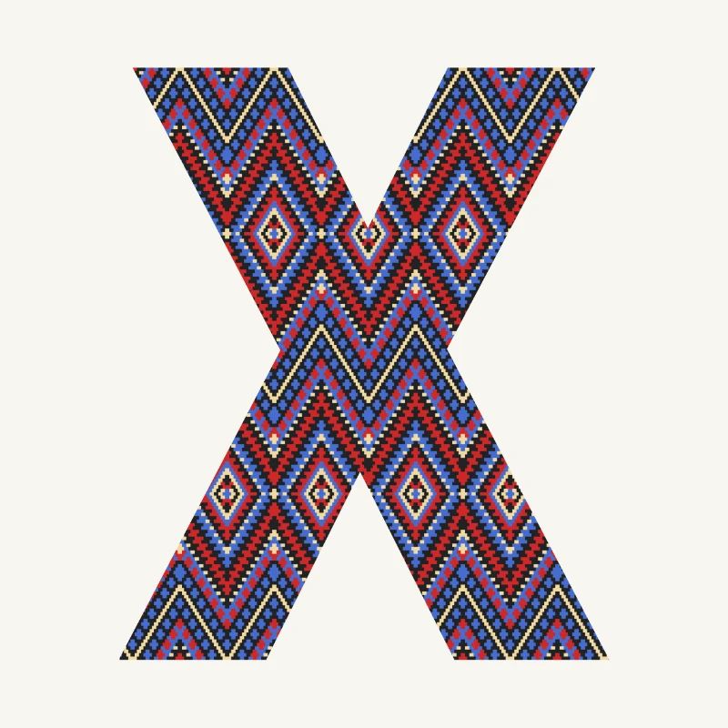 Monogramm Buchstabe X- geometrisches Muster