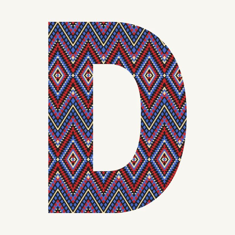 Monogram Letter D- geometric pattern