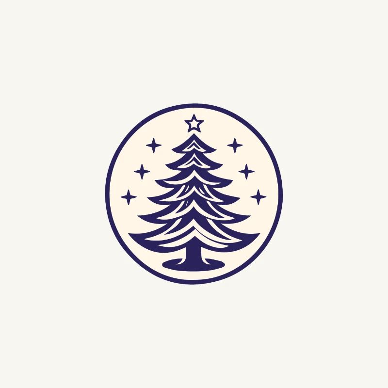 Weihnachtsbaum Emblem Tannenbaum oder Christbaum