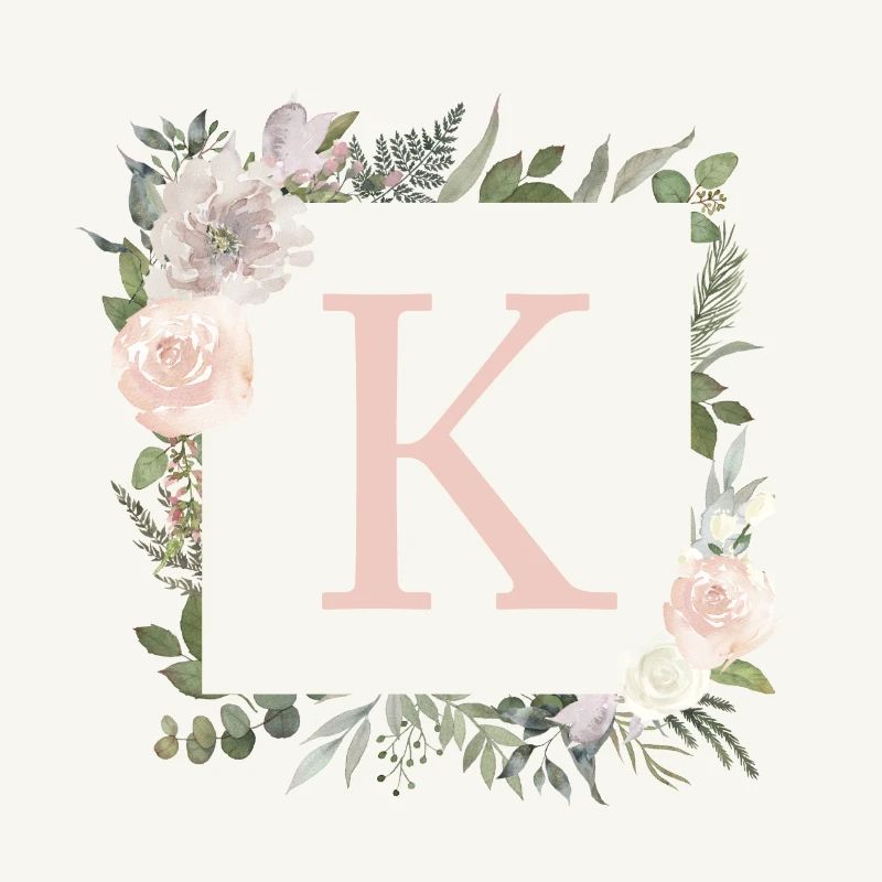 K Monogram Eucalyptus Boho