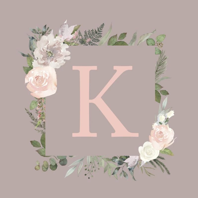 K Monogram Eucalyptus Boho
