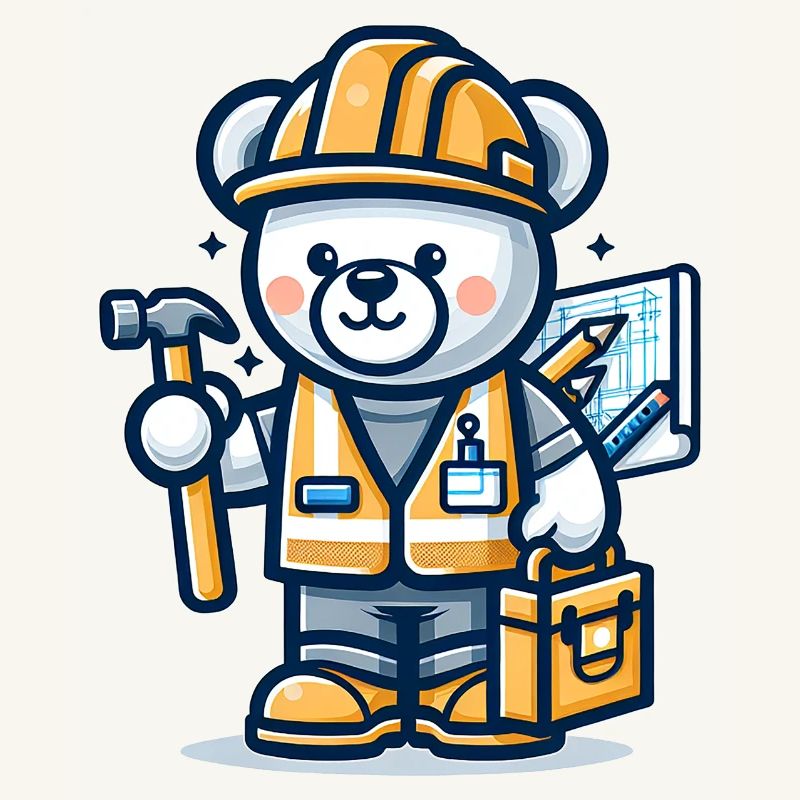 Cute Bear Construction Worker