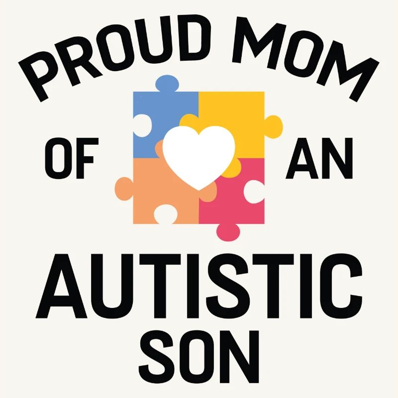 Stolze Mutter eines autistischen Sohnes