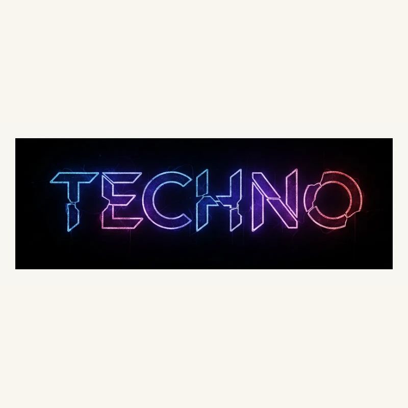Texte de bug techno néon
