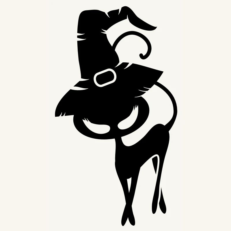 A black cat with Witchhat