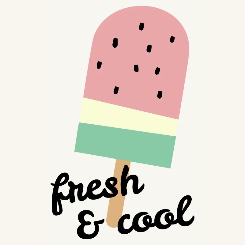 Popsicles à la pastèque avec slogan frais & cool